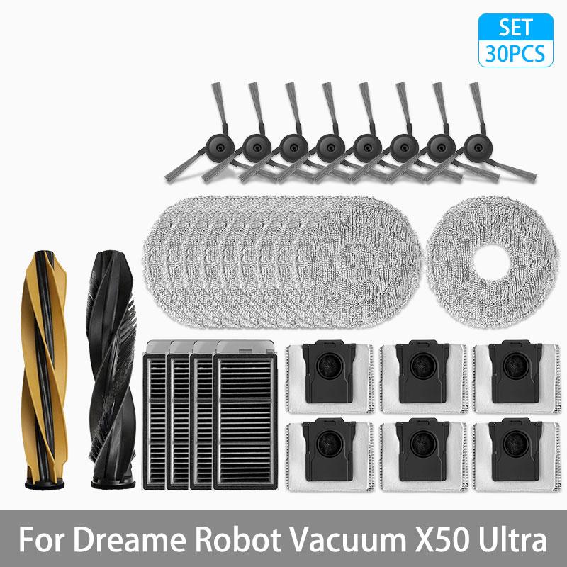 For Dreame X50 Ultra / S40 Enhanced Edition Vacuum Parts Main Roller Side Brush Hepa Filter Mop Cloth Dust Bag Accessories