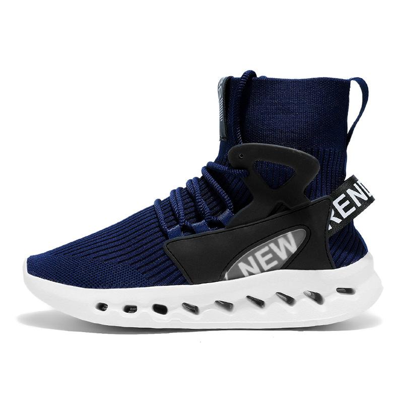 

Autumn and winter new large size men s casual shoes youth high top shoes blade sports shoes versatile running trendy shoes 47 синій