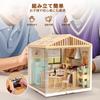 Hallisun DIY Miniature House Plastic Dollhouse with Furniture Toy Dollhouse with USB Dustproof Cover and 3D Craft Assembly Toy for Kids Ages and
