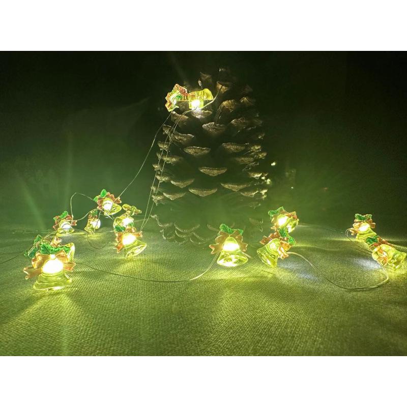 Luci di Natale a LED con Babbo Natale, Pupazzo di Neve, Renna e Campane nel Design Cappello Nero