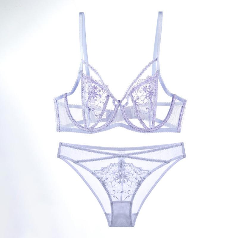 Lace Ultra-thin Bra, French Underwear, Women's Big Breasts Show Small Breasts, Breasts Gather Pure Desire, Sexy Transparent Bra