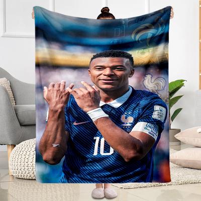 Mbappe 14 Blanket Comfortable Suitable for Sofa Office Chair Seaside All-Season Use Playful Design Birthday Christmas Gift Blanket