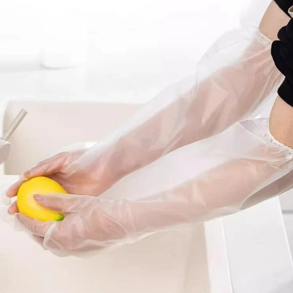 50PCS Waterproof Dishwashing Gloves Long Cuff Extended Gloves Cleaning Gloves  Gardening