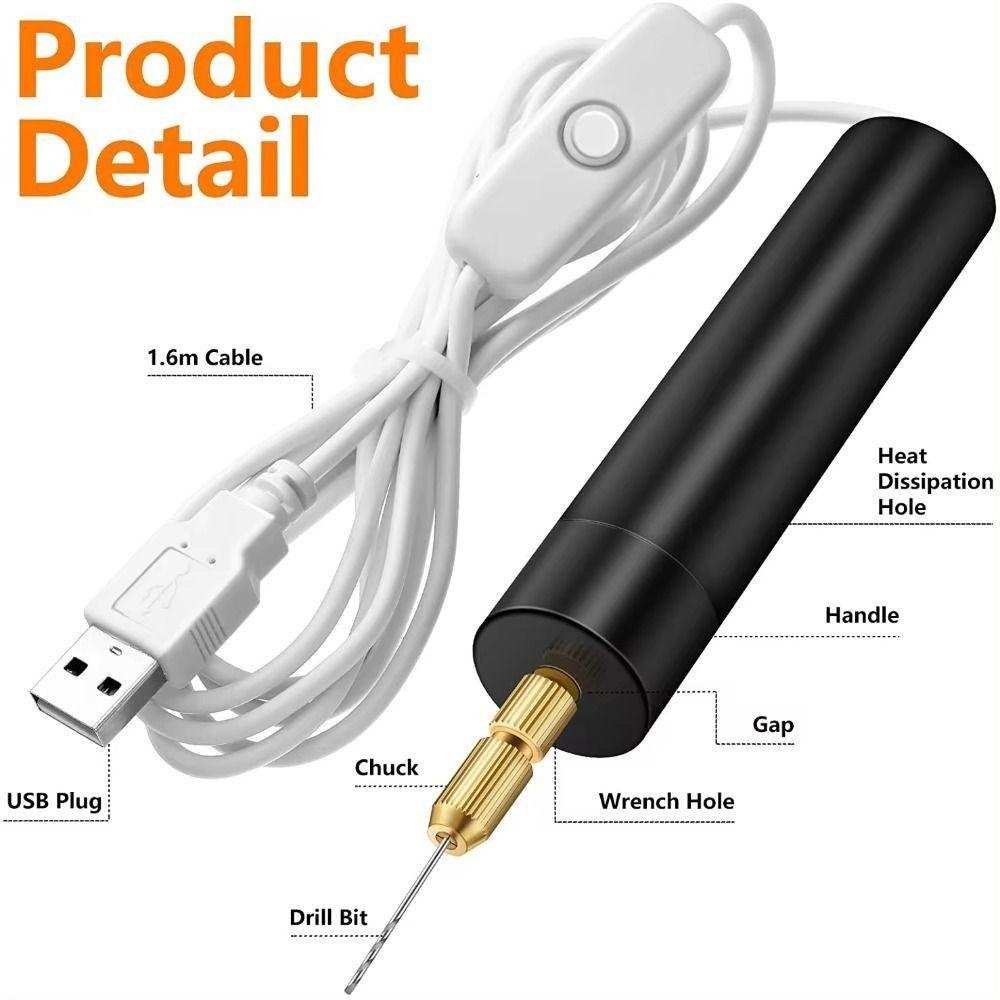 USB Pulg  in Rotary Grinder Tool Handheld Engraving Pen Mini Electric Drill  Woodworking