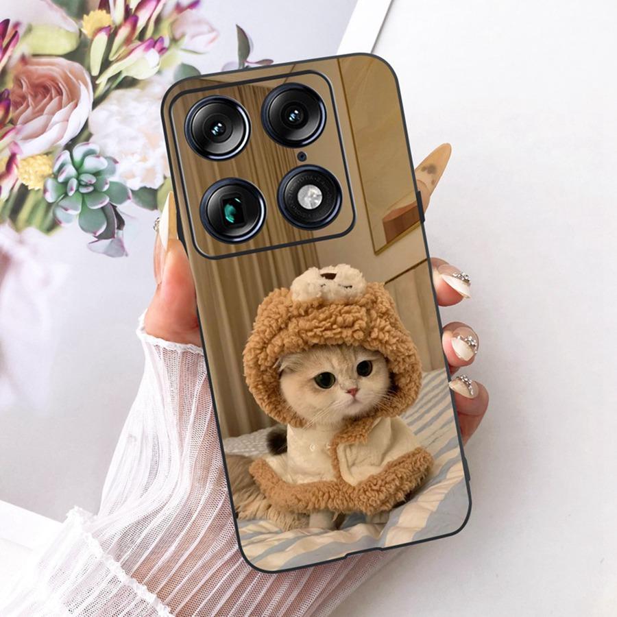 For Motorola Signature 6.8'' Case Cute Cat Cartoons Pattern Soft Silicone TPU Funda For MotoX70 Air Pro Signature Back Covers