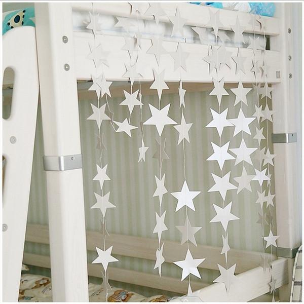 High-quality Star Paper Garland In Gold Silver And Blue For Festive Celebrations
