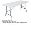 Portable Camping Folding Table with Handle Lightweight Heavy Duty Metal Frame HDPE Top Fold-in-Half Desk Outdoor Hiking Backpacking BBQ