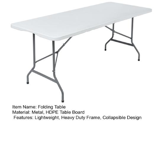 Portable Camping Folding Table with Handle Lightweight Heavy Duty Metal Frame HDPE Top Fold-in-Half Desk Outdoor Hiking Backpacking BBQ