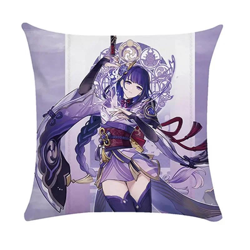 40/45/50cm Genshin Pillowcases Dormitory Sofa Bedside Cushion Cover Cartoon Anime Home Decor Throw Pillow Case