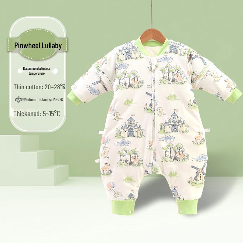 Sacco nanna per neonato in seta di gelso/cotone con gambe separate, coperta anti-calcio per 0-3 anni, modello Autunno/Inverno/Primavera