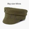 Autumn Winter  Big Size Designer Letter Militray Hats Women Fashion Woolen Flat Top Cap Outdoor Gorras Visor Sun Hat Navy Hats