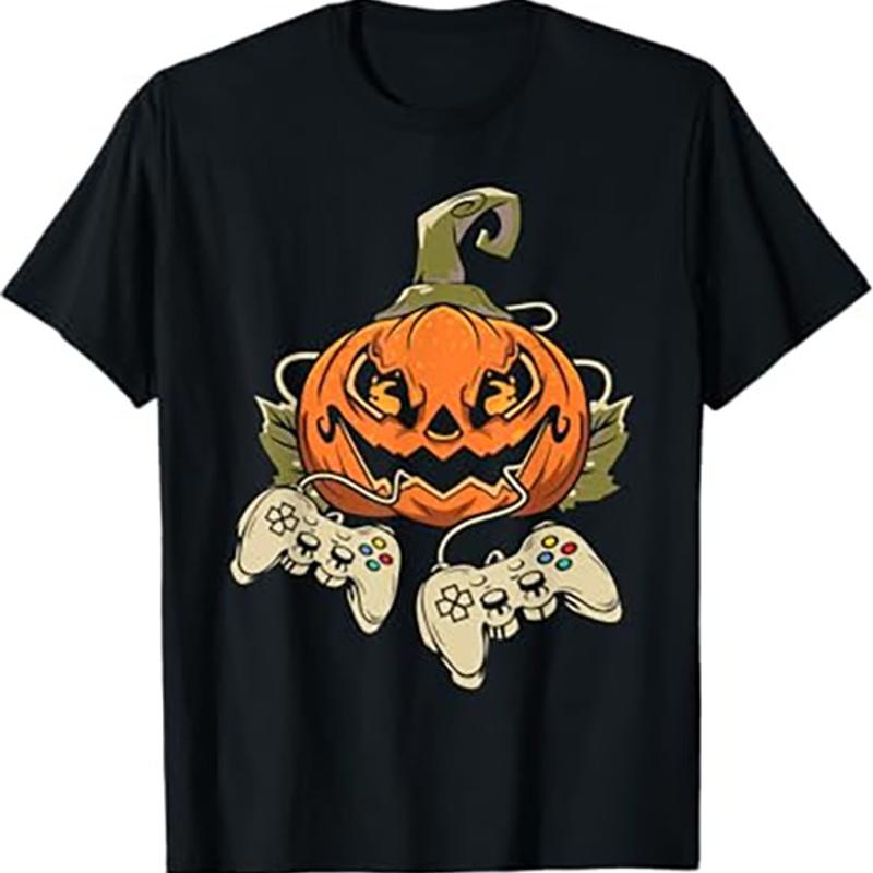 Gaming Pumpkin Halloween T Shirt Video Game Pumpkin Design S