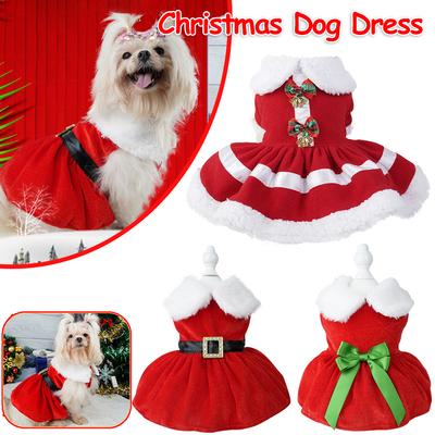 Weihnachtshundekleider für kleine Hunde Kleidung Winter Warmer Rock Weihnachten Cosplay Katze Haustier Hund Kleid Ausgefallenes Prinzessinnenkleid