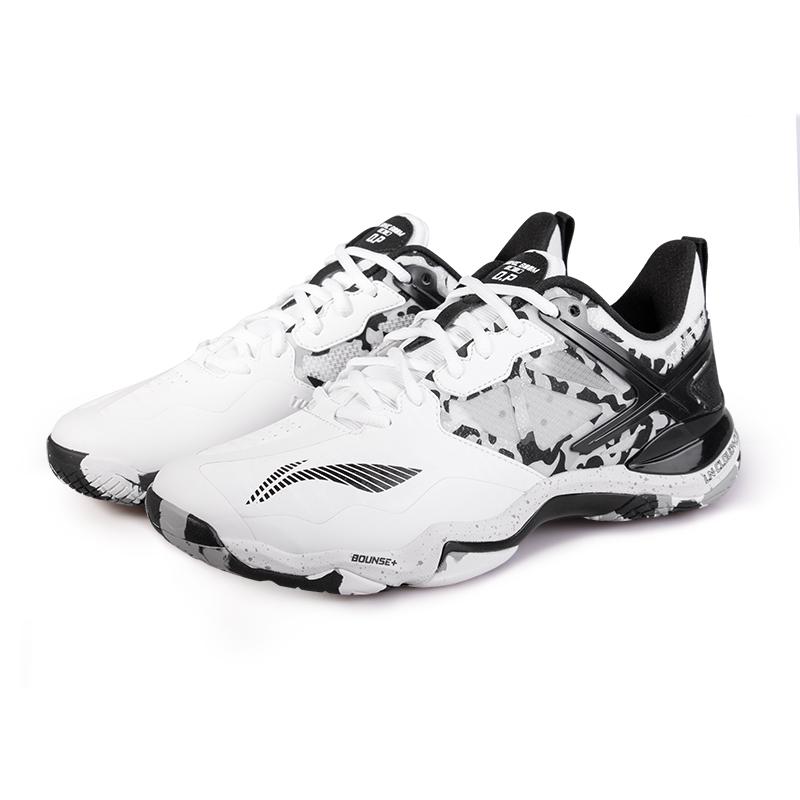 Li Ning Sound Explosion Snow Shadow Mode Bekväma Enkla Stötdämpning Halkfria Slitstarka Lågskurna Badmintonskor Herrsneaker AYTV063-1