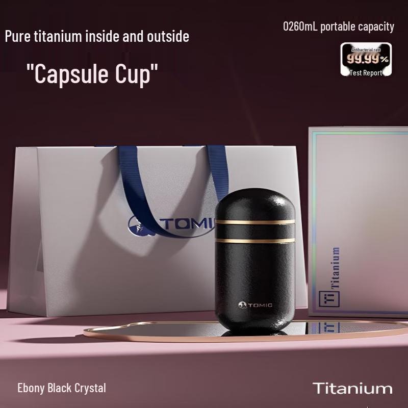 TOMIC Pure Titanium Portable Insulated Coffee Capsule Cup