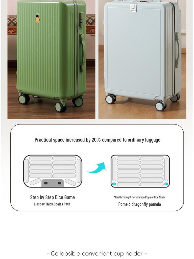 20-Inch Lightweight Carry-On Suitcase with Wide Handle & Silent Wheels, Combination Lock, Unisex Travel Companion