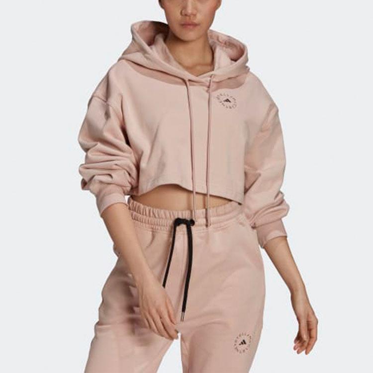 Adidas Originals Women Trefoil Logo Fleece Lined Hooded Pullover Sweatshirt Black GL7337