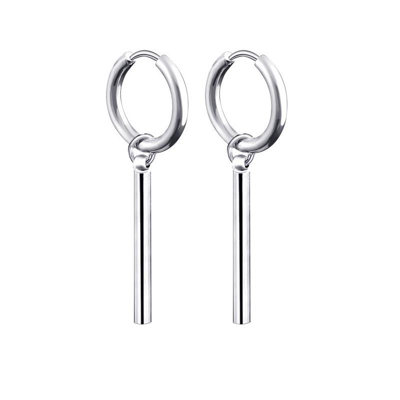 Newest 1 Pair Stainless Steel Cross Pendant Dangle Long Tassel Unisex Hoop Earrings Men/Women Punk Gothic Zircon Best Gifts