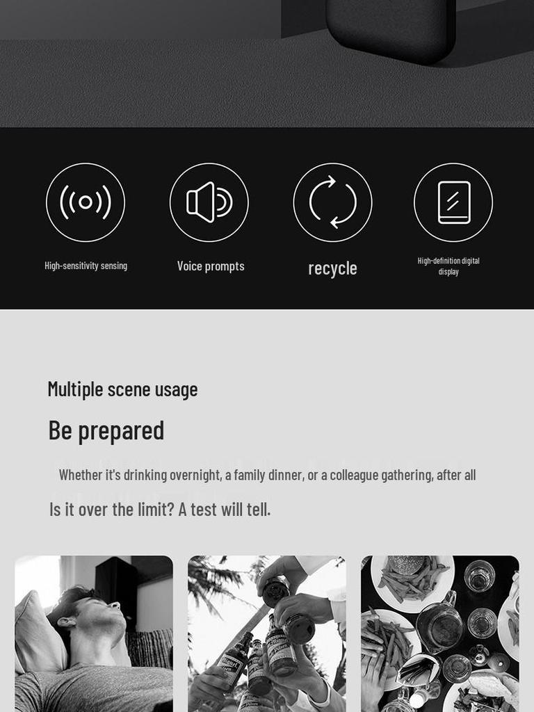 Lydsto Portable High-Definition Breathalyzer Alcohol Detector