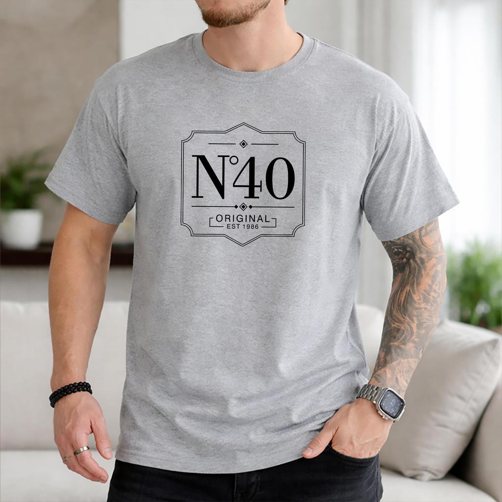 No 40 Original Since 1986 Birthday T Shirt 40th Birthday Printed Tee Vintage Year Retro Birthday Shirt Forty Celebration Born
