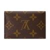 Louis Vuitton Schlankes Zweifarbiges Design Glänzender Druckknopf Beschichtetes Canvas Kartenhalter Unisex Kartenhalter Braun M26901