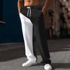 Herren Farbblock Patchwork Lässige Hose, Oversized Lockerer Gerader Schnitt Lange Hose für Frühling Herbst 2025