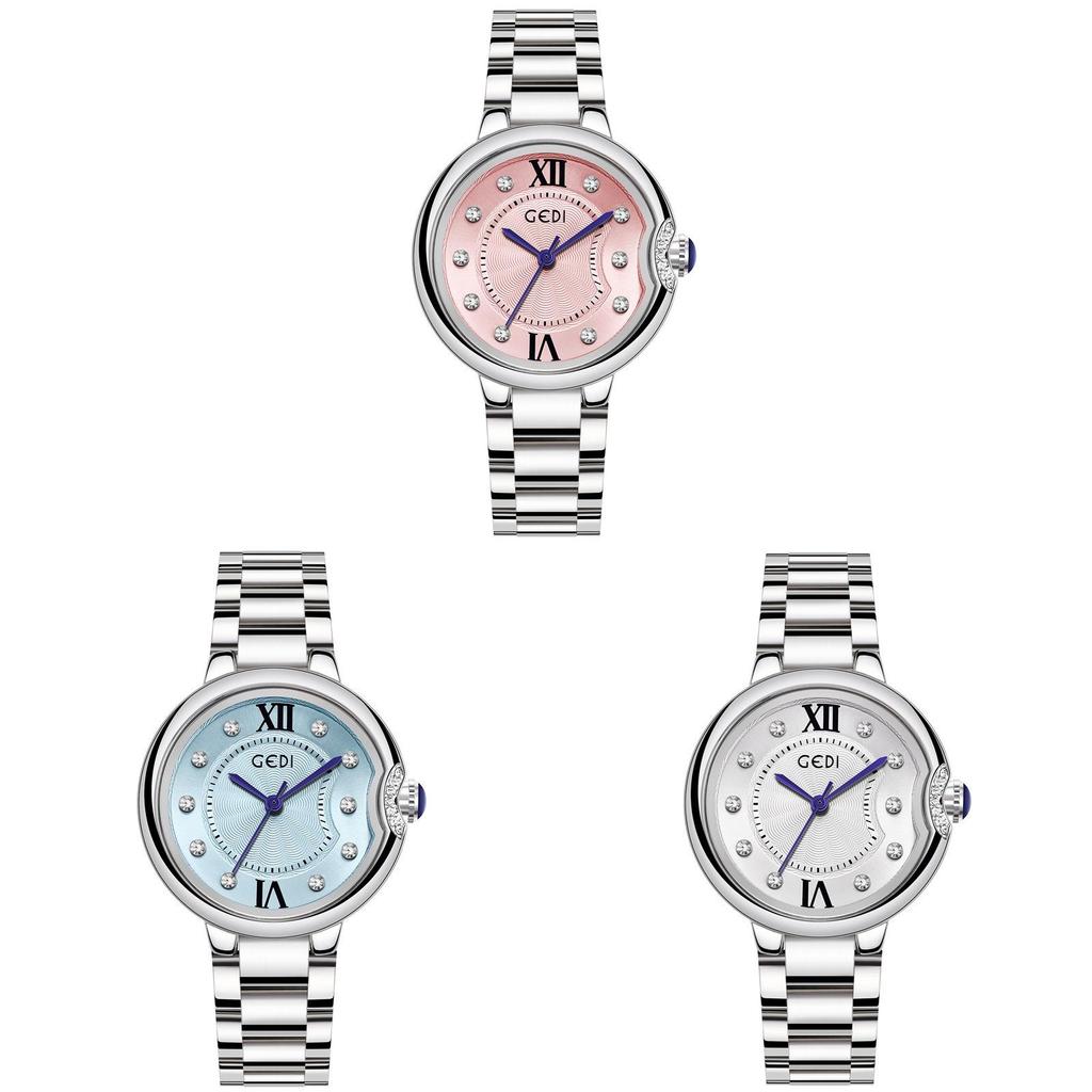 Womens Steel Band Watch With Quartz Movement For Fashionable Daily Wear