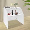 Modern White Foldable & Portable Bar Cabinet with Aluminum Trim for Parties, Events, BBQs - Lightweight & Sturdy Display Cabinet