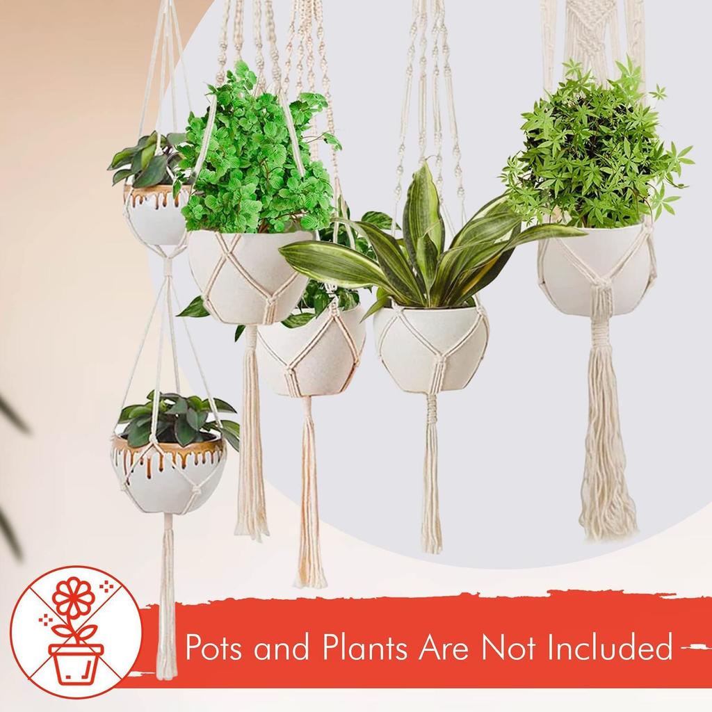 Hanging Plant Handmade Macrame Plant Hanger Flower Pot Planter Hanger Wall Decor Courtyard Garden Hanging Planter Hanging Basket