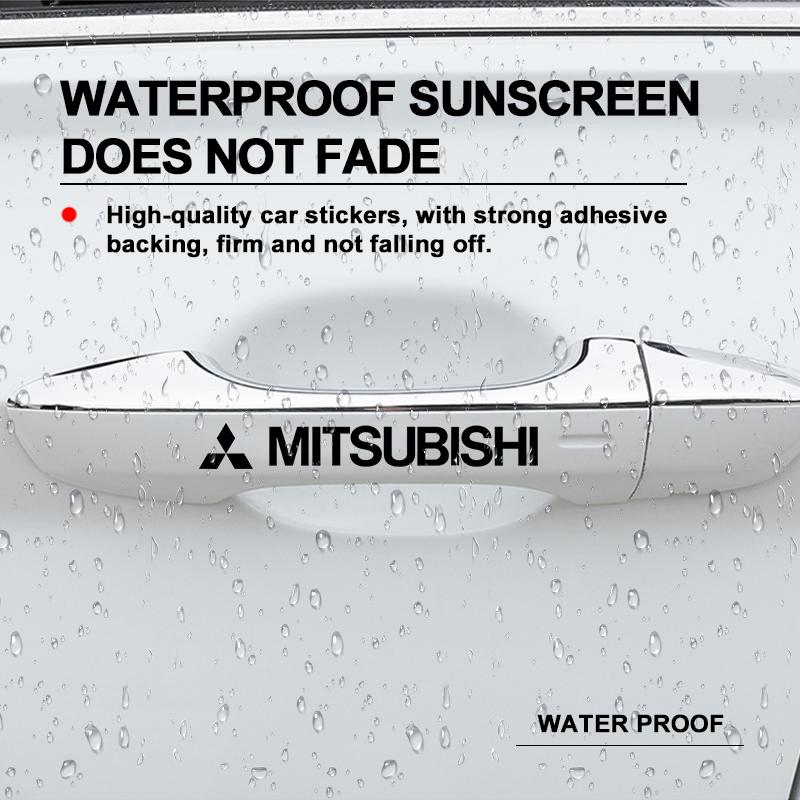 4 Piezas Pegatinas para Manijas de Puerta de Coche Pegatinas para Espejo Retrovisor Trasero de Neumáticos Decoración Para Mitsubishi Pajero Outlander XL Montero Lancer Triton l200 Galant