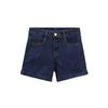 Women's High Waist Black Denim Shorts - 2025 Korean Style, Elastic, Slimming, Rolled Hem, Trendy Summer Hot Pants