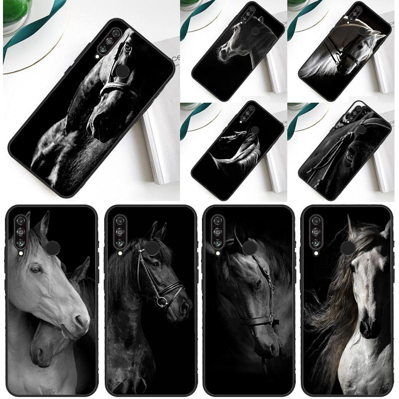 Black White Horse For Huawei Nova 9 10 SE 5T 12i 12s 11i Y91 Y90 Y60 Y70 Y72 Y61 P60 Pro P20 P40 P30 Lite Case