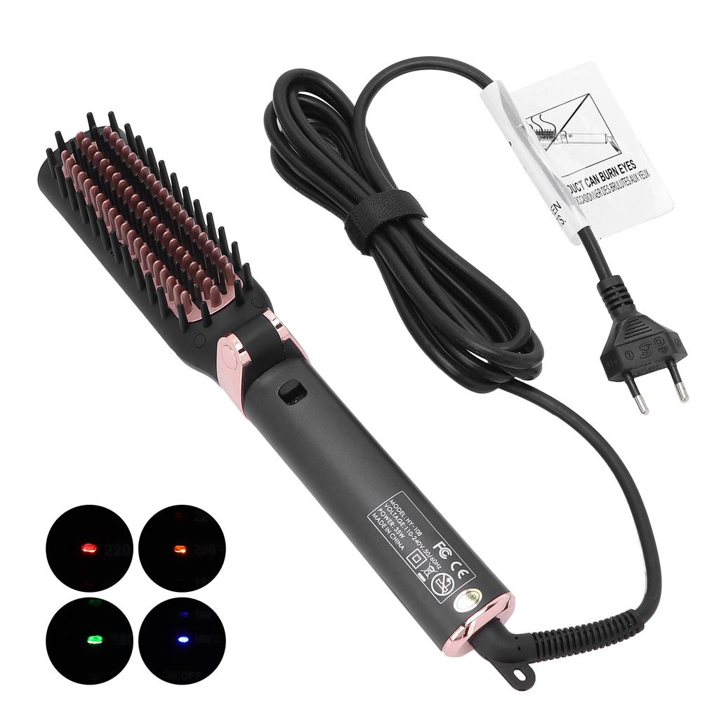 Foldable Hair Straightener Brush Fast Heating Hair Brush Adjustable Electric Hair Brush