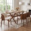 6 Chaises de Salle à Manger en Bois Massif, Confortables, pour Salle à Manger, Salon, Cafés, Style Moderne, Tissu Lin, Placage Bois de Frêne, Couleur Bois de Noyer