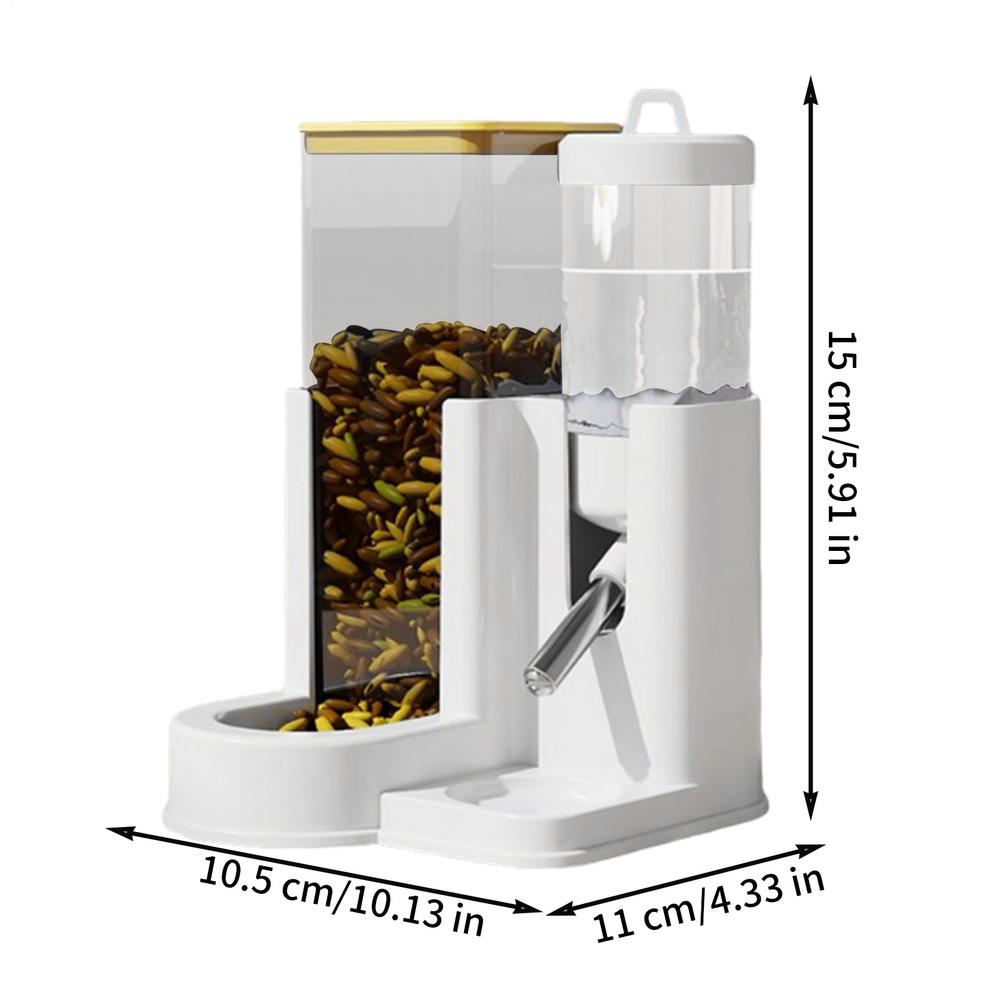 

Hamster Water Feeder Small Animal Automatic Dispenser Drinking Water Bottle Bowls Dish with Food Container for Guinea Pig Rat жовтий