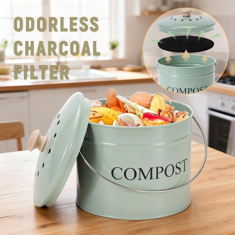 Activated Charcoal Filtration Kitchen Compost Bucket Kitchen Trash Dustbin Food Waste