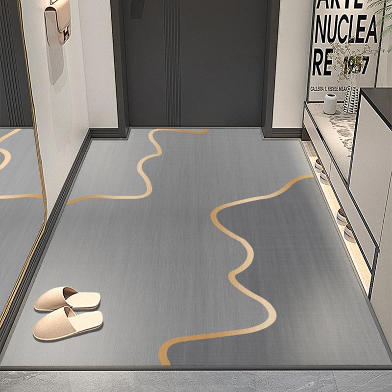 Home Floor Mat Advanced Sense Entrance Door Crystal Velvet Floor Mat Household Cutting Door NonSlip Foot Pad