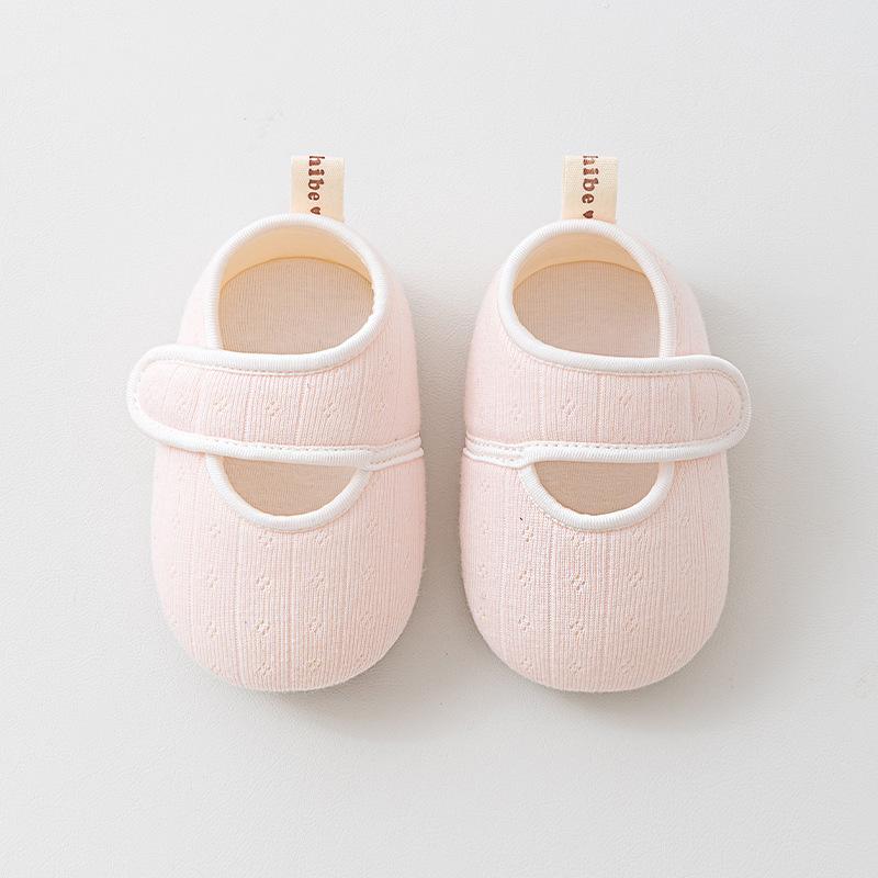 Cotton Baby Girls Lace Bow Shoes 0-1 Year Toddler Anti Slip Soft Sole Walking Shoes Indoor Use Summer High Quality First Walkers