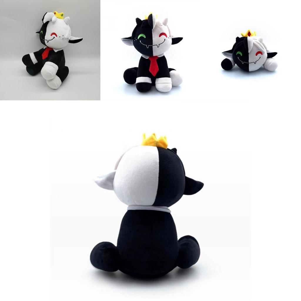 Adorable New Ranboo Sit Cute Plush Toy Black And White Smiley Sheep Doll For Kids