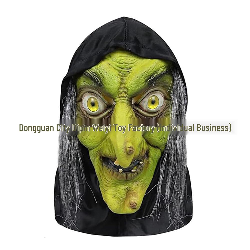 Halloween Scary Witch Hair Mask for Haunted House & Escape Room Costumes