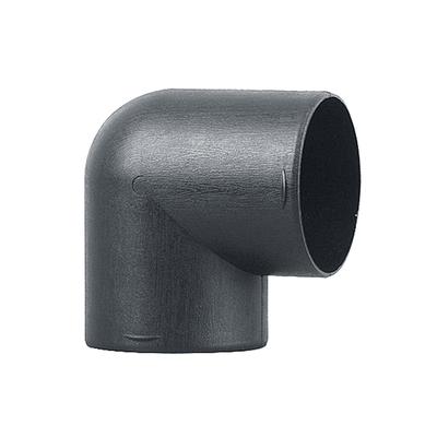 Black Air Duct Elbow Easy To Install No Drilling Outer Diameter 75mm Plastic