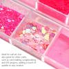 12-Compartment Mixed Nail Glitter Powder, Holographic Hexagon Flakes, Sparkly Sequins for Nail Art Designs