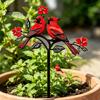 Elegant Yard Decoration Posts Metal Bird Garden Stake Decor, Weather Resistant Printed Flat Art Ornament, Rustproof Planter Non-fading Pot Insert for