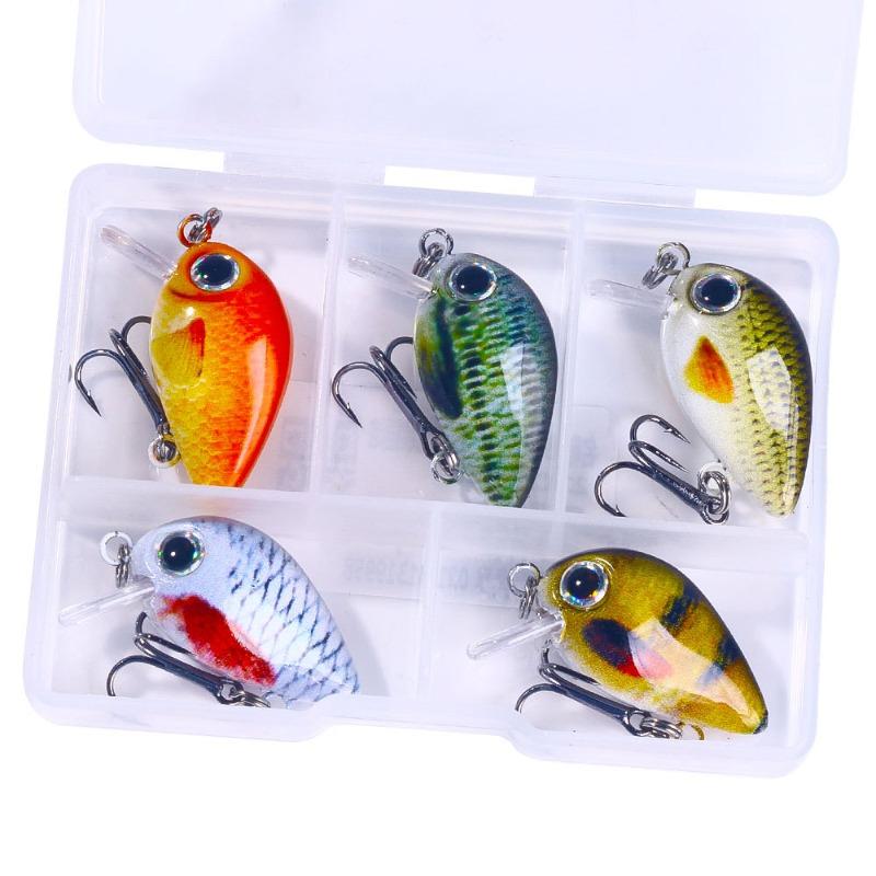 5pcs 1.5g Mini Crankbait Kit Artificial Wobblers Hard Bait Bass Trout Fishing Lure Tackle Pesca Peche Truite