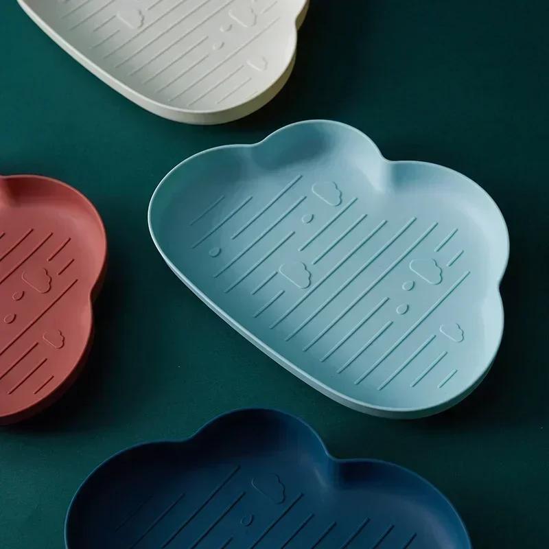 Creative Cloud Shaped Candy Snack Dry Fruits Plastic Plates Dishes Bowl Breakfast Tray Home Storage Kitchen Fruit Vegetable Tray
