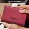 Humerpaul Ladies First Layer Cowhide Three-folding Wallet RFID Anti-theft Brush Portable Wallet Multi-card Slot Large-capacity Multi-compartment