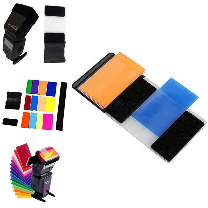 Camera Flash Light Color Filter Set With Storage Bag For Photography Enthusiasts