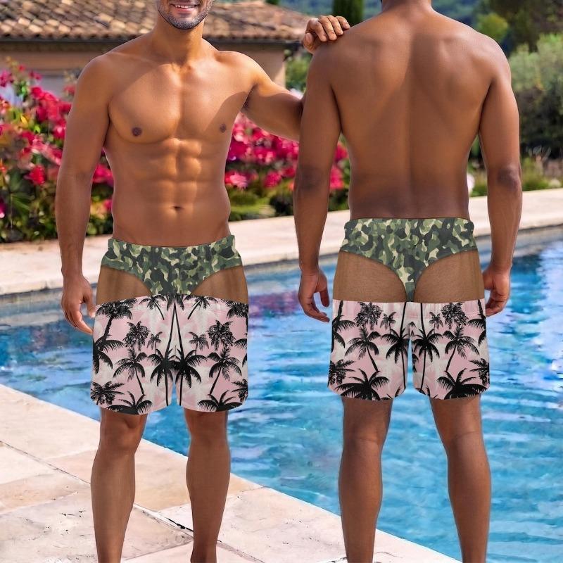 Funny Beach Shorts Fake Underwear Swim Trunks Bachelor Party Prank Gift Summer Fashion Swim Trunks Fake Underwear Beach Shorts