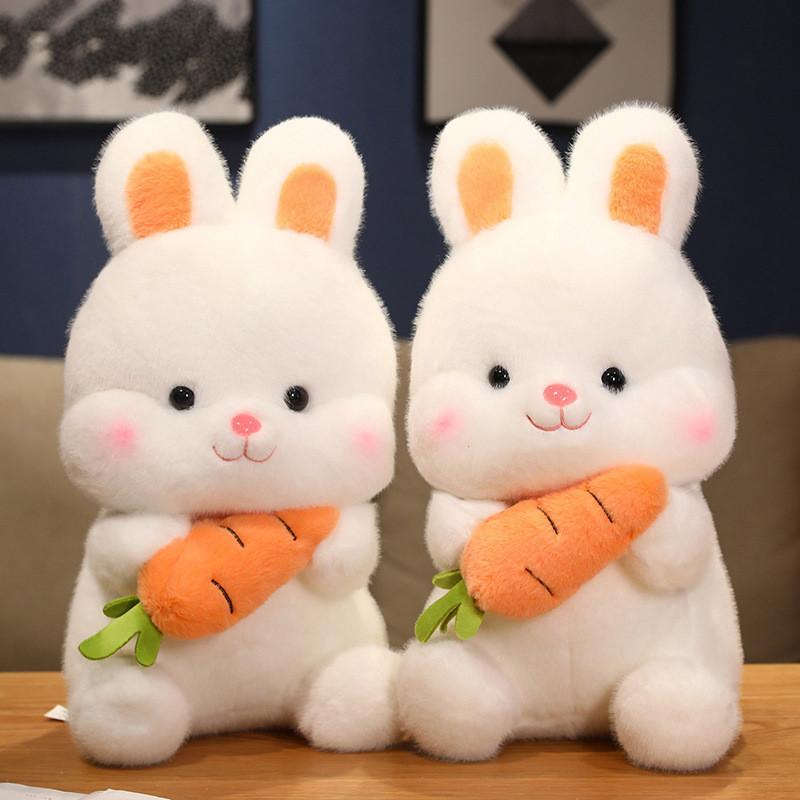 Endearing Plush Short Bunny With Carrot  Kids Perfect Birthday Gift Celebrations