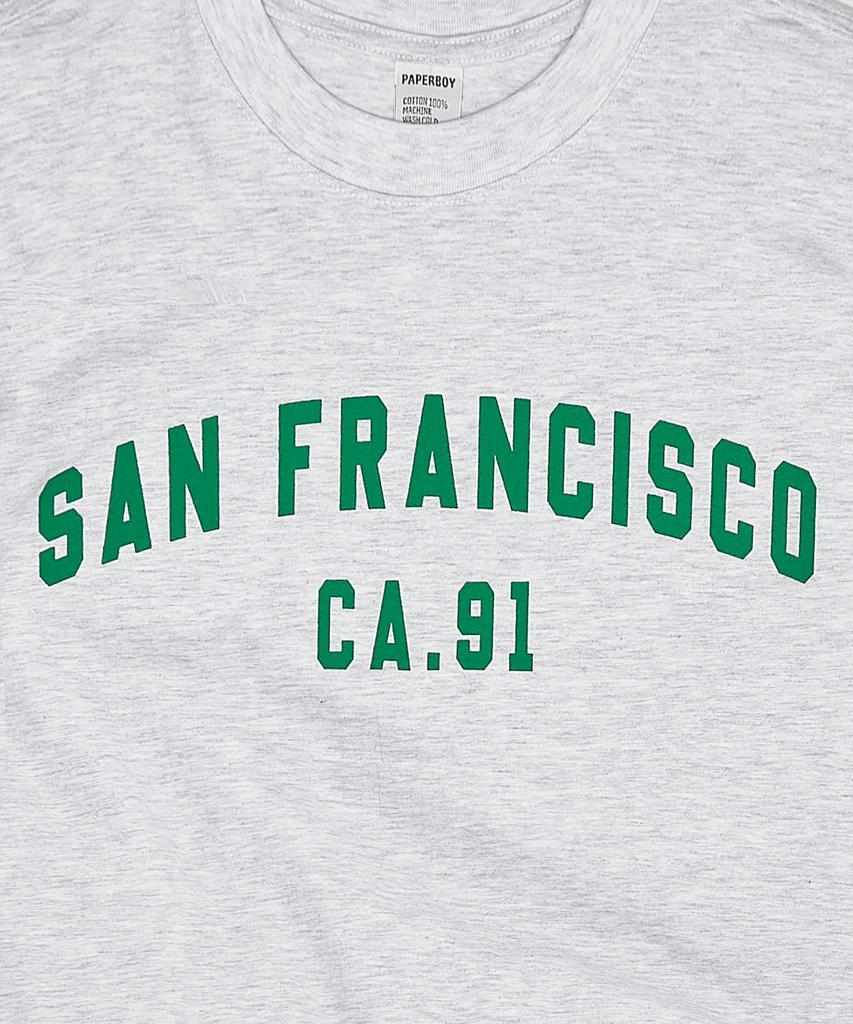 PAPERBOY San Francisco 91 Short Sleeve T-Shirt - White Melange